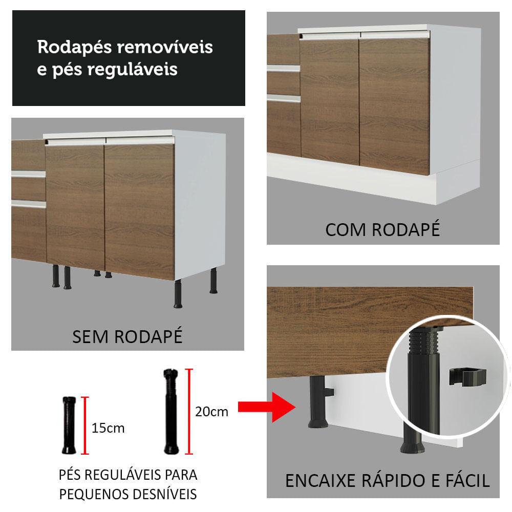 MUEBLE DE COCINA MADESA GLAMY INTEGRAL PARMA 220 CM BLANCO/MARRÓN/BLANCO 03 - 8
