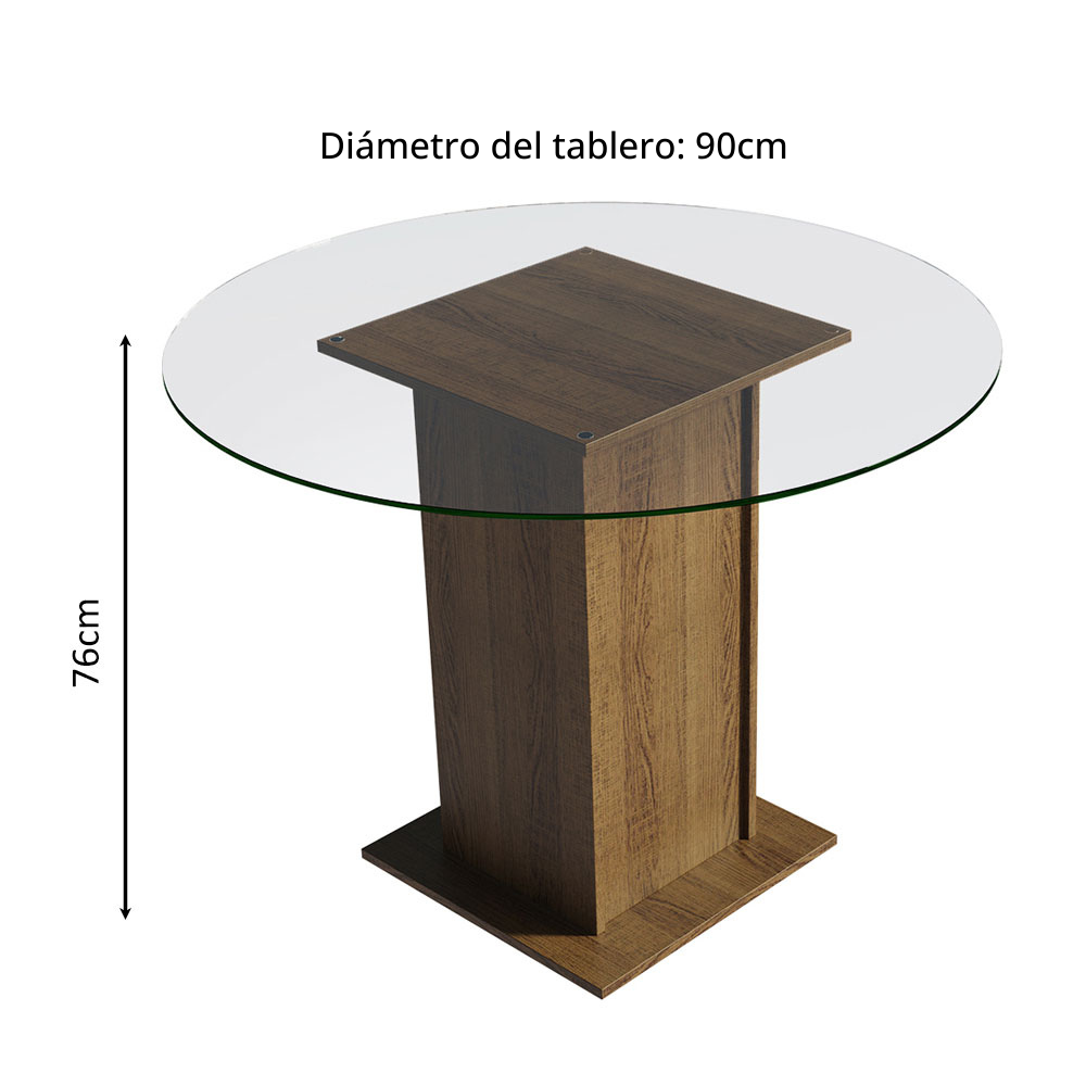 JUEGO COMEDOR MADESA 4 SILLAS BEIGE DÉBORA MARRÓN - 4