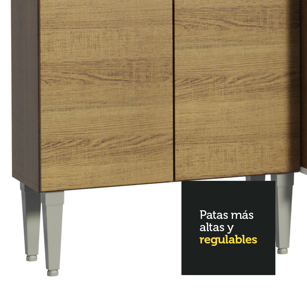 KIT MADESA EMILLY MUEBLE DE COCINA ESQUINERO 64 CM NEGRO/MARRÓN - 7