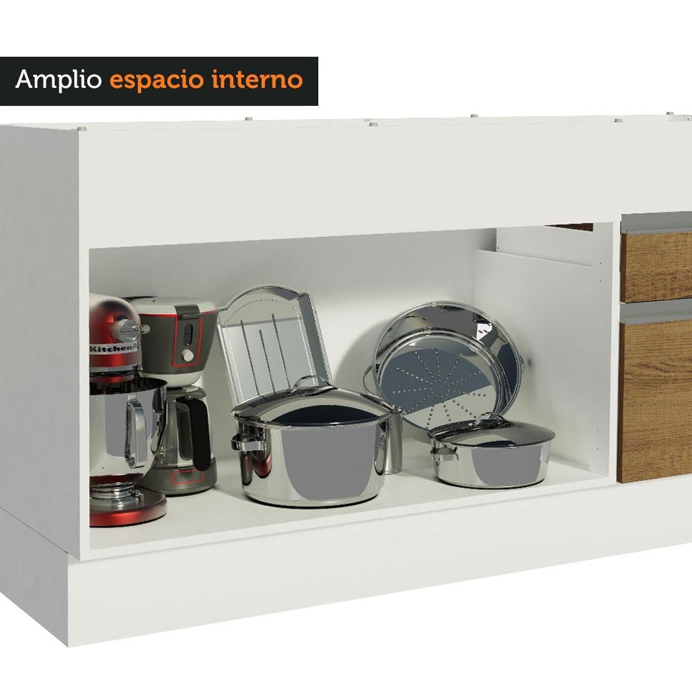 MUEBLE DE COCINA MADESA GLAMY INTEGRAL ROMA 330 CM BLANCO/MARRÓN 01 - 8