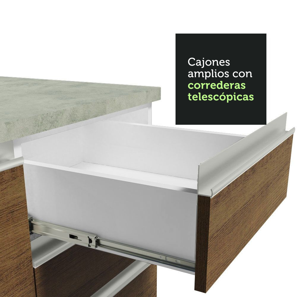 MUEBLE DE COCINA MADESA GLAMY INTEGRAL 240 CM BLANCO/MARRÓN 03 - 6