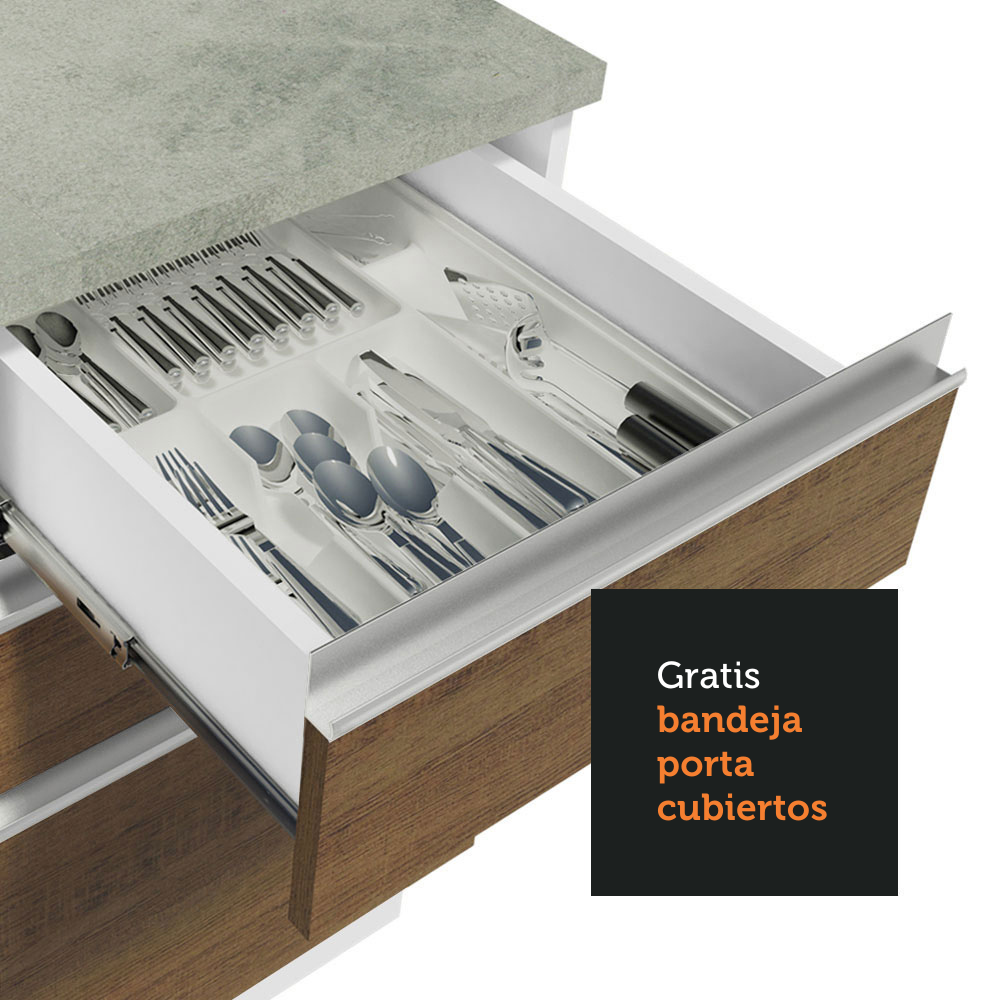 MUEBLE DE COCINA MADESA GLAMY INTEGRAL 240 CM BLANCO/MARRÓN 03 - 7