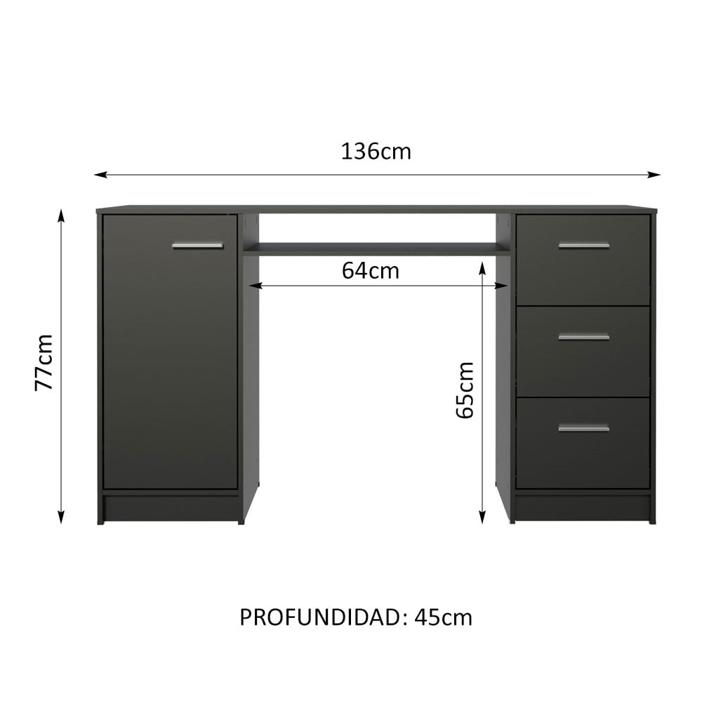 ESCRITORIO MADESA ALASKA 3 CAJONES 1 PUERTA - 2