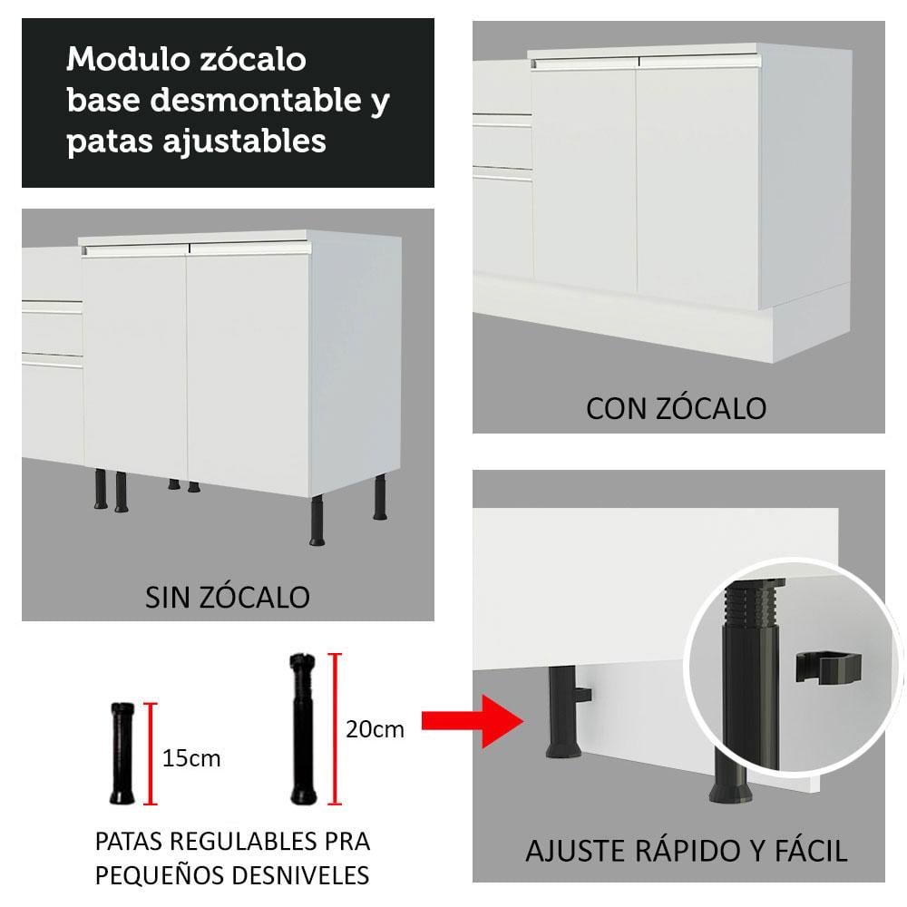 MUEBLE DE COCINA MADESA GLAMY 3 CAJONES 40 CM BLANCO - 7