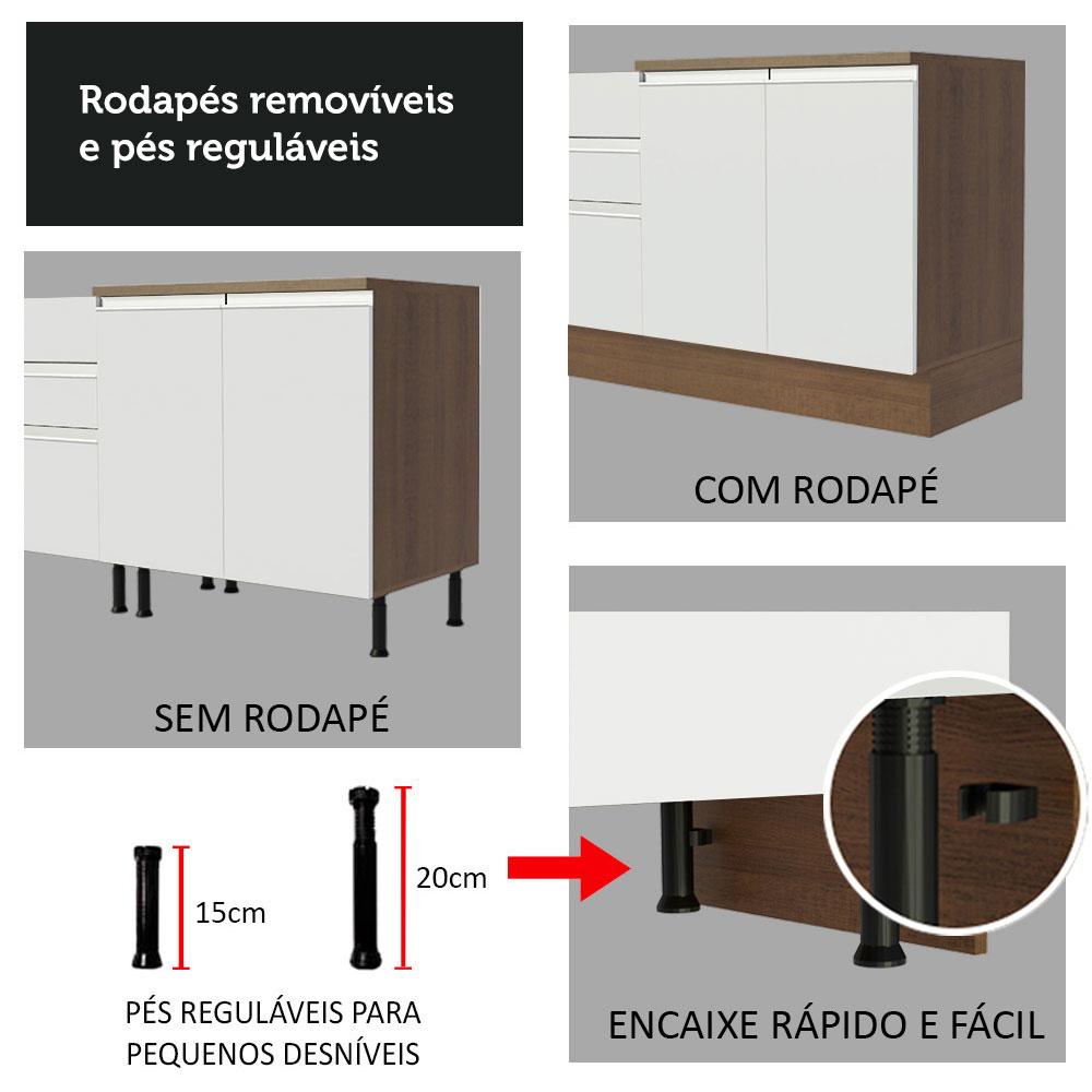 MUEBLE DE COCINA MADESA GLAMY INTEGRAL 200 CM MARRÓN/BLANCO 07 - 8
