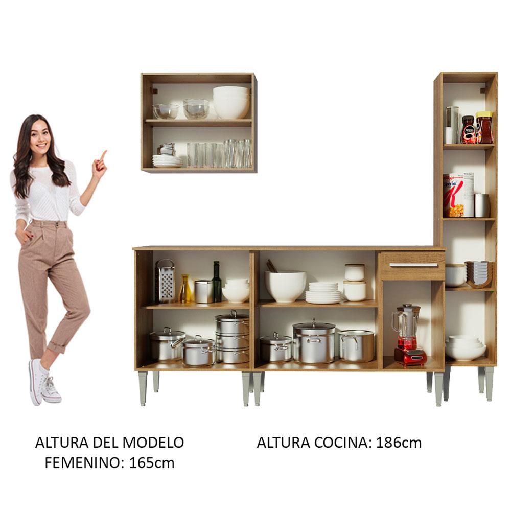 MUEBLE DE COCINA INTEGRAL EMILLY SING 201 CM MARRÓN 01 - 7