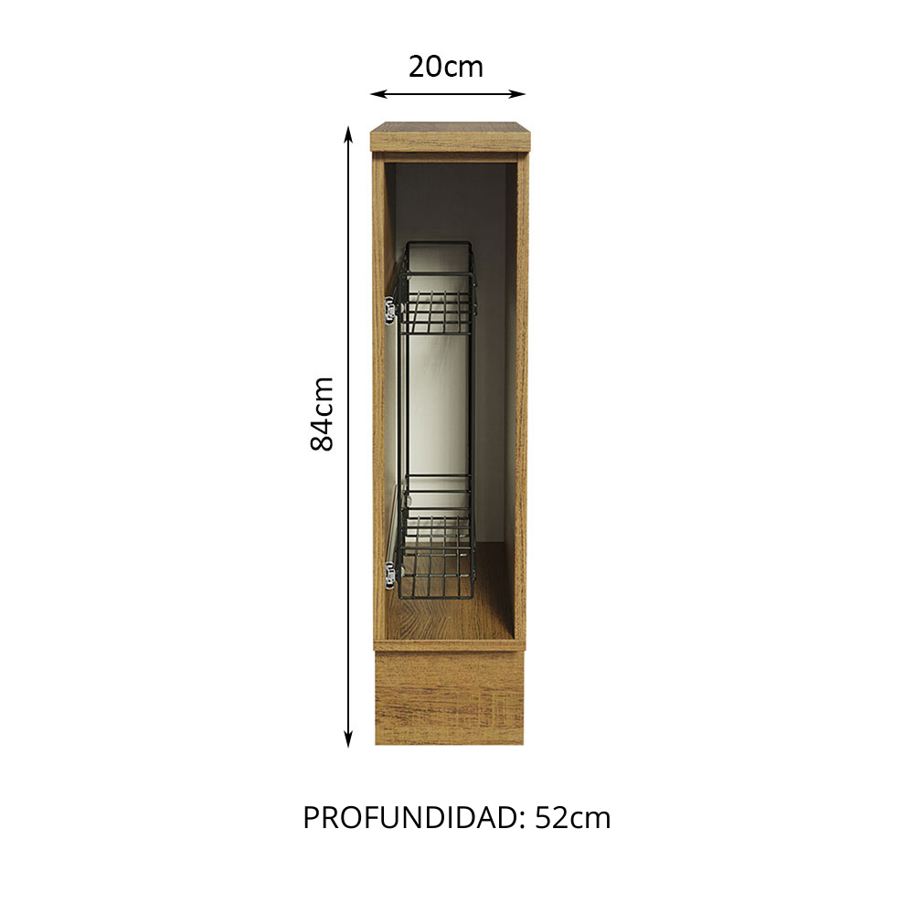 MUEBLE DE COCINA MADESA PORTACONDIMENTOS 20 CM GLAMY Y AGATA MARRÓN - 2