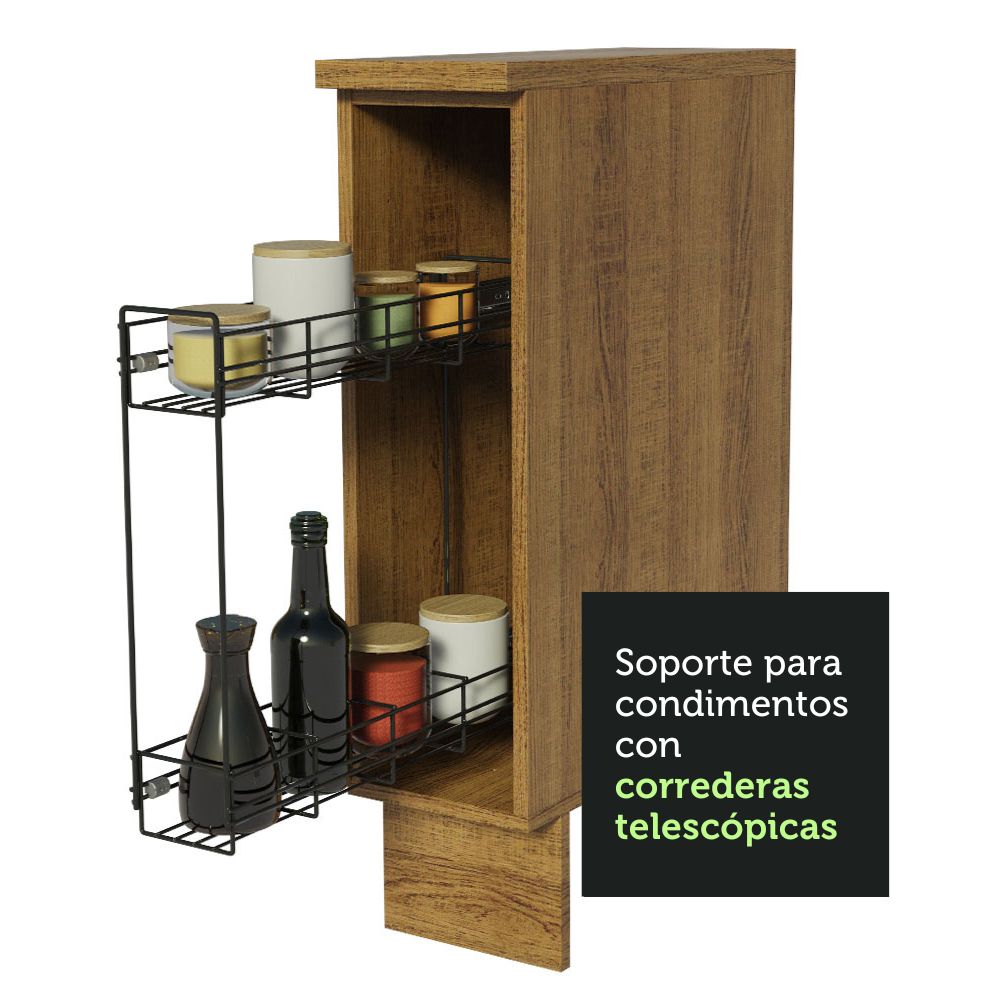 MUEBLE DE COCINA MADESA PORTACONDIMENTOS 20 CM GLAMY Y AGATA MARRÓN - 4