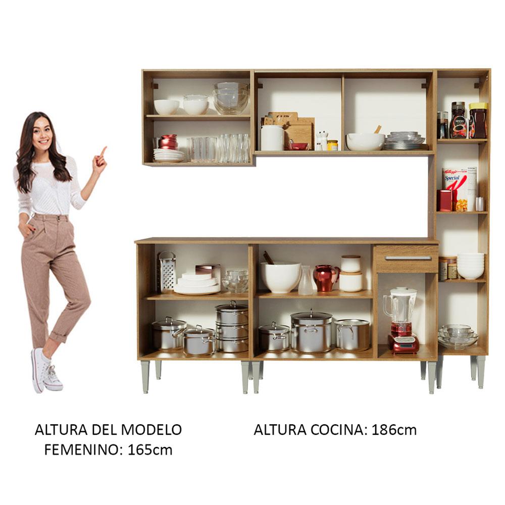 MUEBLE DE COCINA INTEGRAL EMILLY WEST 201 CM MARRÓN 03 - 7
