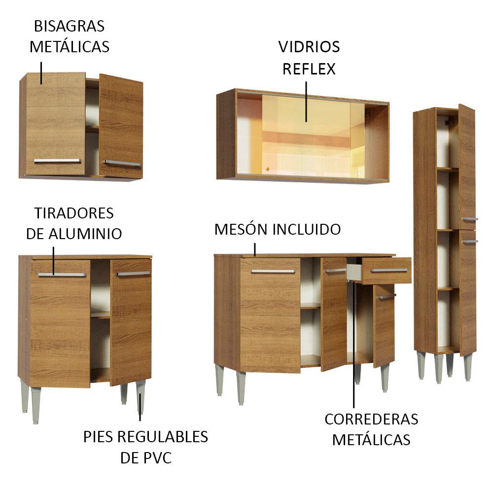 MUEBLE DE COCINA INTEGRAL EMILLY WEST 201 CM MARRÓN 03 - 8