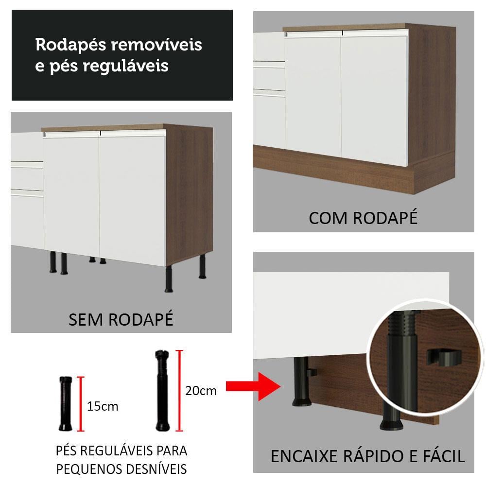 MUEBLE DE COCINA MADESA GLAMY 2 CAJONES 1 PUERTA Y 10 CM MARRÓN/BLANCO - 7