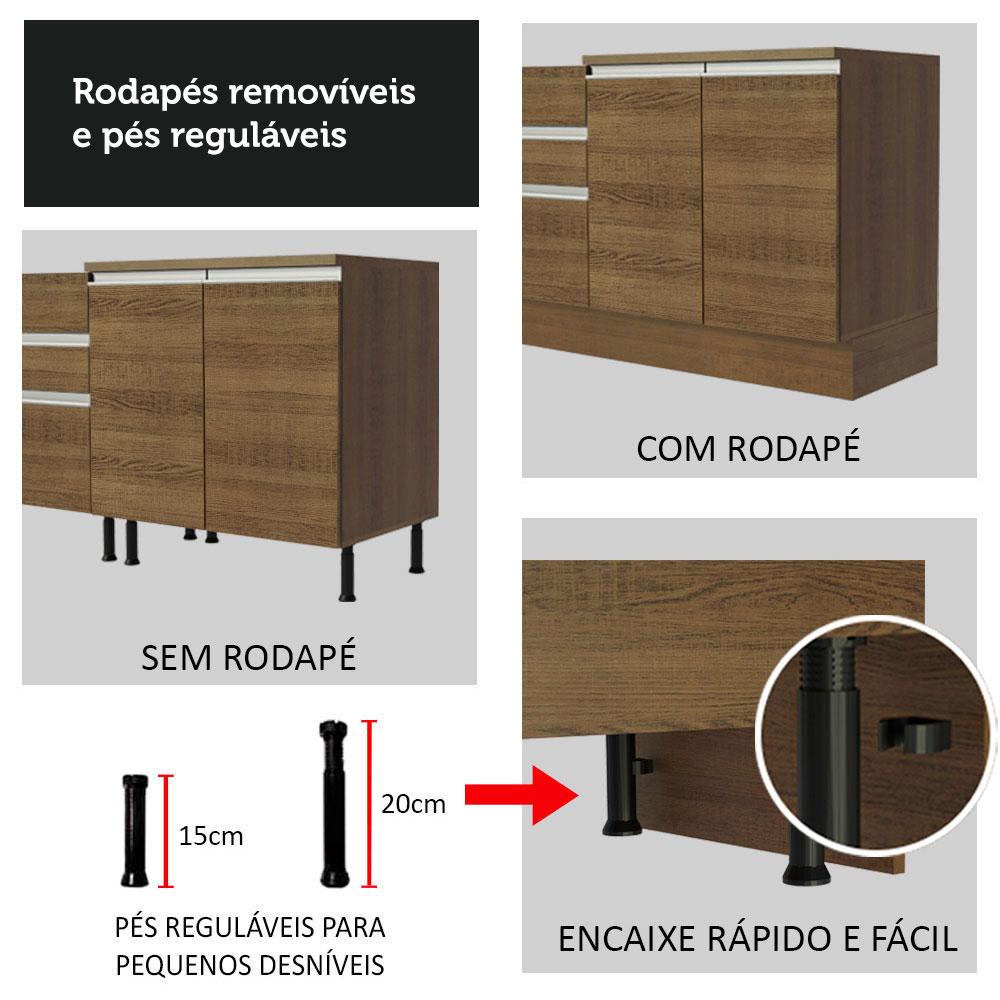 MUEBLE DE COCINA MADESA GLAMY 3 CAJONES TORRE PARA HORNOS 1 PUERTA Y 60 CM MARRÓN - 9