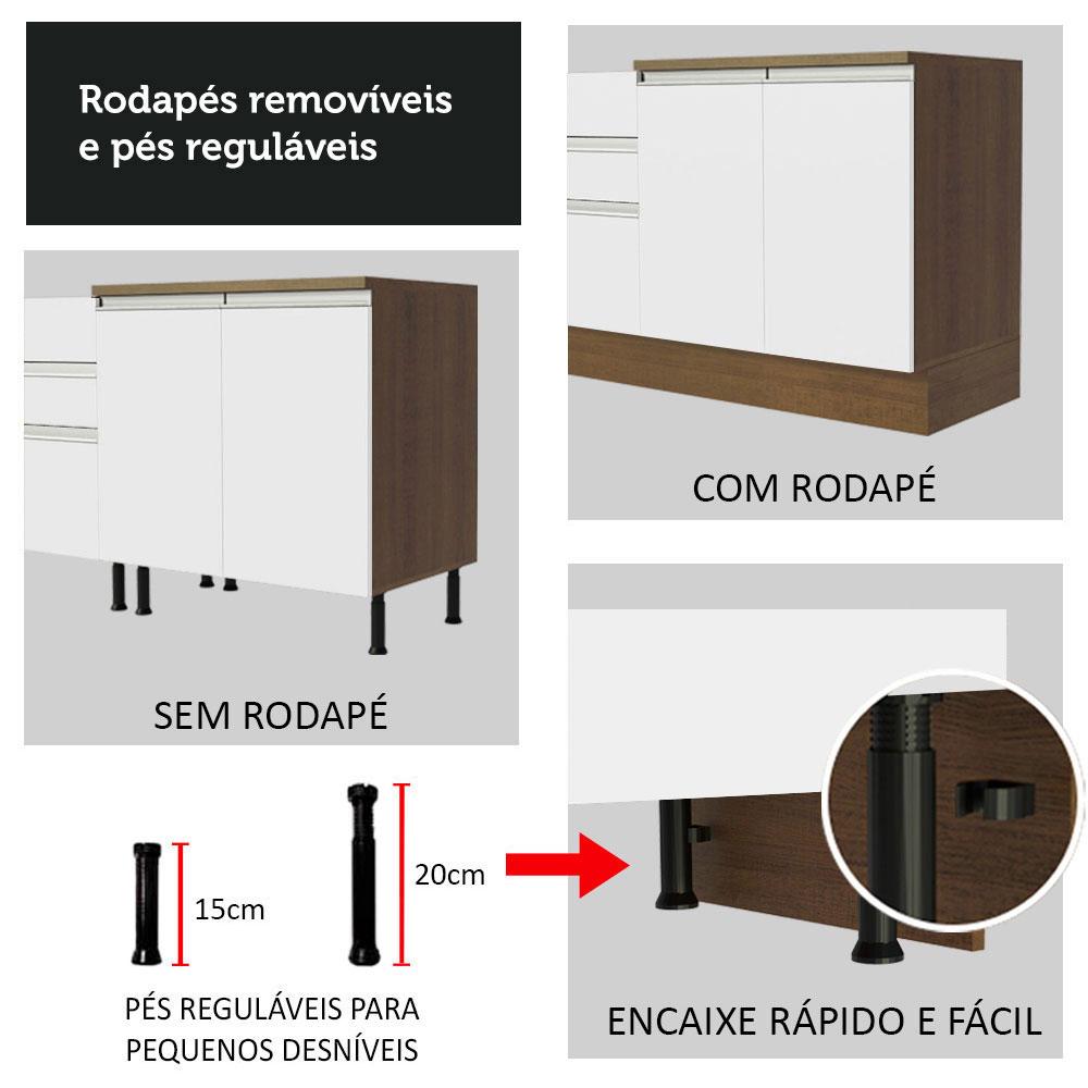MUEBLE DE COCINA MADESA GLAMY DESPENSA 3 PUERTAS 60 CM MARRÓN/BLANCO - 8
