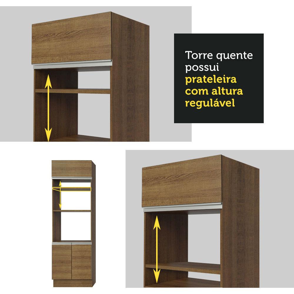 MUEBLE DE COCINA MADESA GLAMY TORRE PARA HORNOS 3 PUERTAS 70 CM MARRÓN - 9