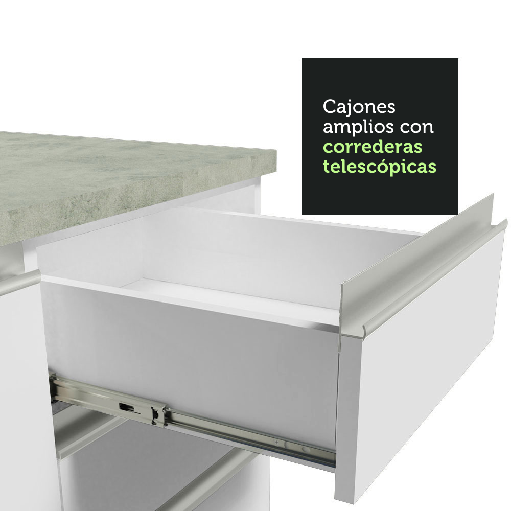 GABINETE MADESA BLANCO BAÑO 2 PUERTAS 3 CAJONES 120 CM - 7
