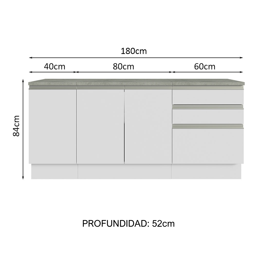 GABINETE MADESA BLANCO BAÑO 3 PUERTAS 3 CAJONES 180 CM - 2