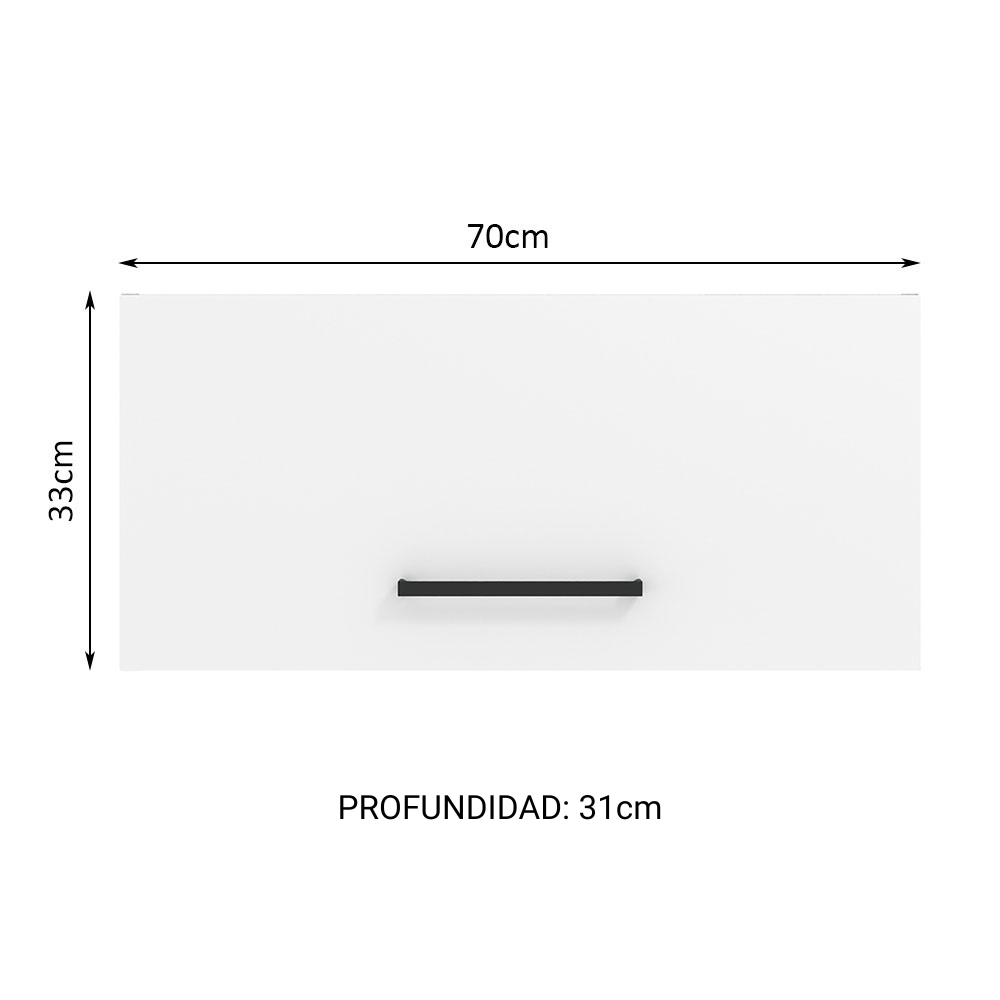 ALACENA DE COCINA AGATA 70 CM 1 PUERTA ABATIBLE - MARRÓN/BLANCO - 2