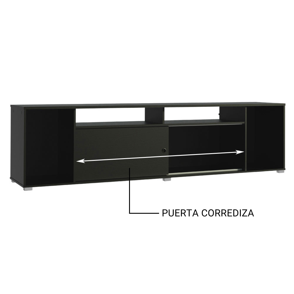 CENTRO DE ENTRETENIMIENTO MESA PARA TV CANCÚN HASTA 65 PULGADAS - NEGRO - 5