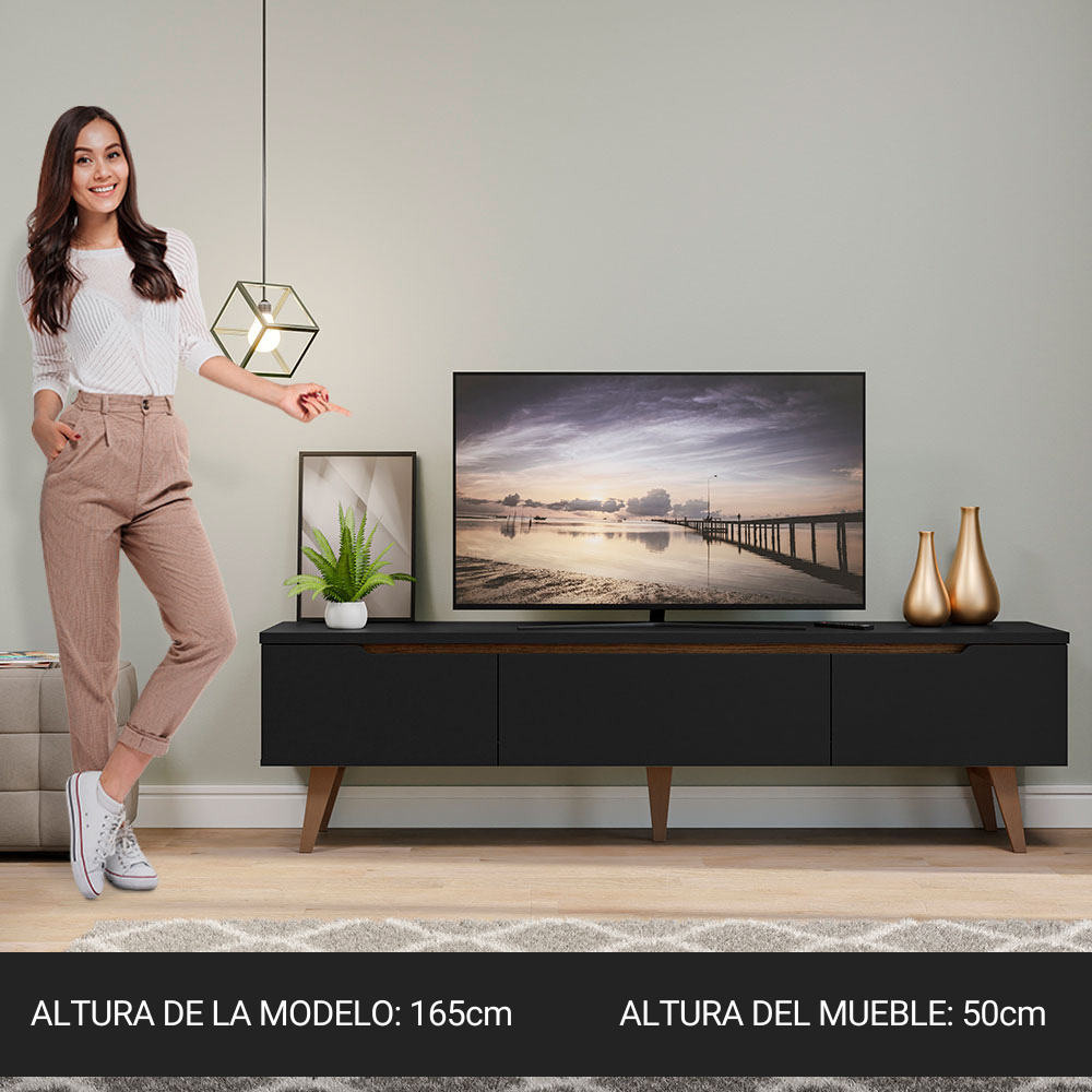 CENTRO DE ENTRETENIMIENTO MESA PARA TV REIMS HASTA 75 PULGADAS - NEGRO - 3