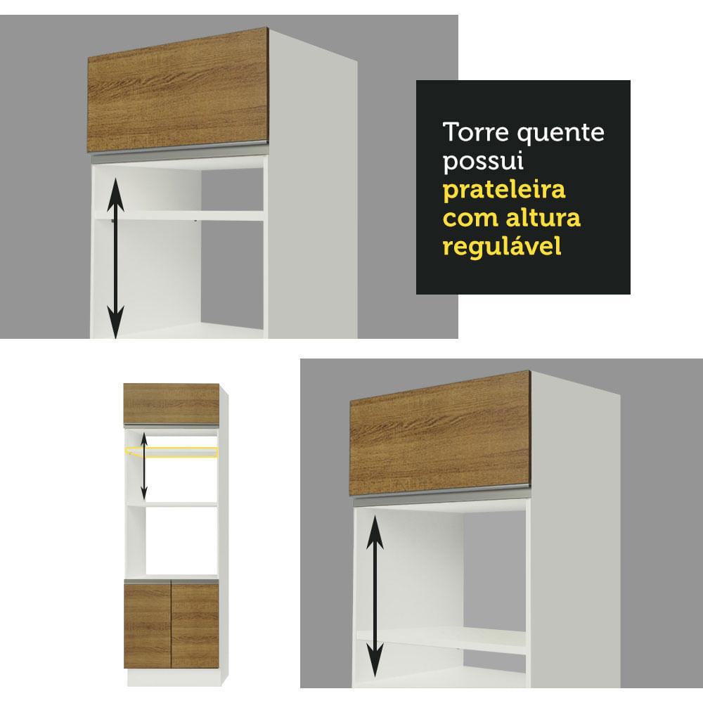 MUEBLE DE COCINA INTEGRAL SAFIRA 290 CM CON ENCIMERA - BLANCO/MARRÓN/BLANCO - 8