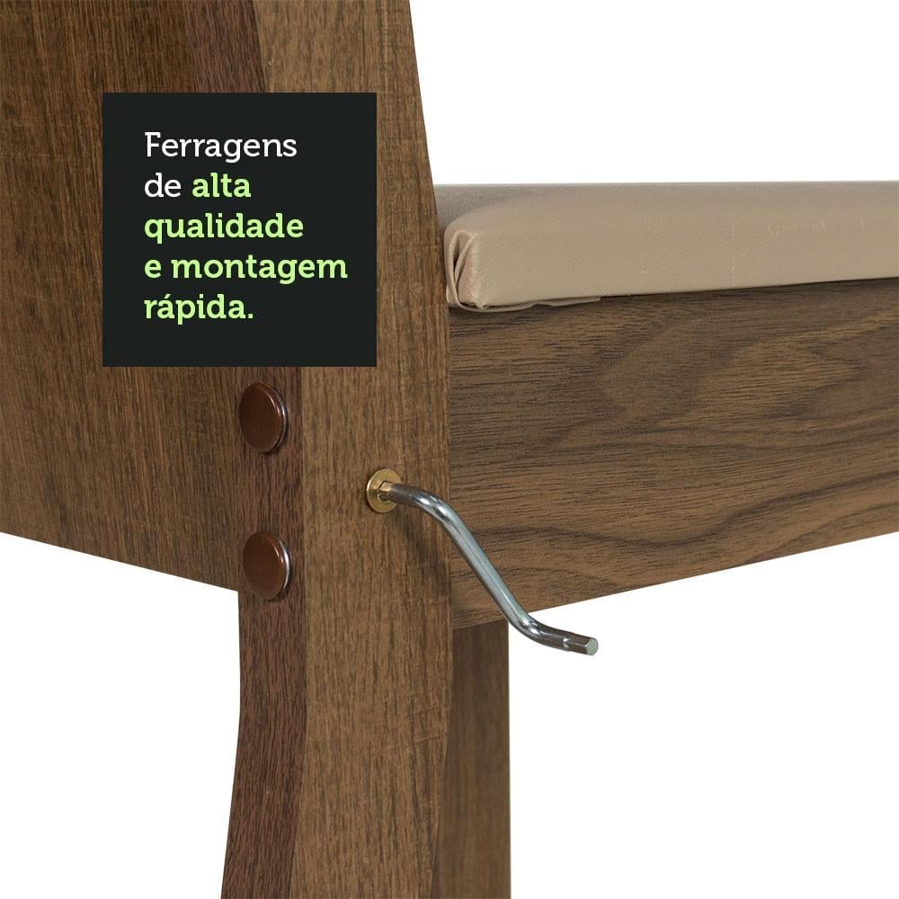 JUEGO DE COMEDOR ANALU CON 6 SILLAS - MARRÓN/BEIGE - 6