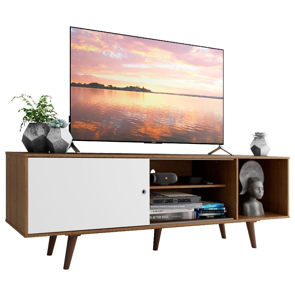 MESA DE TV MADESA 60246E5ZPP DUBAI HASTA 65 PULGADAS MARRÓN BLANCO - 1