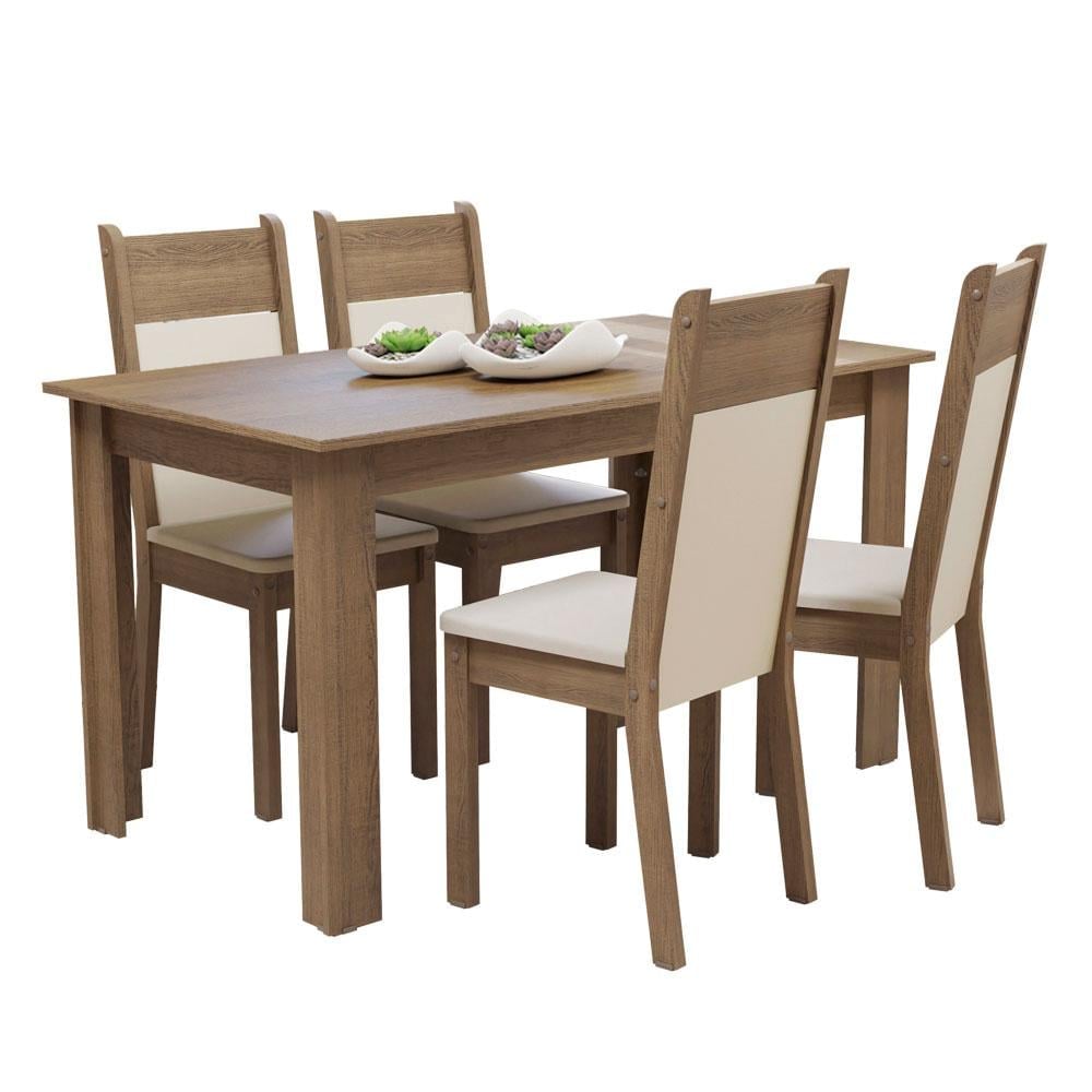 JUEGO DE COMEDOR ELLEN CON 4 SILLAS MARRON NEGRO - 1