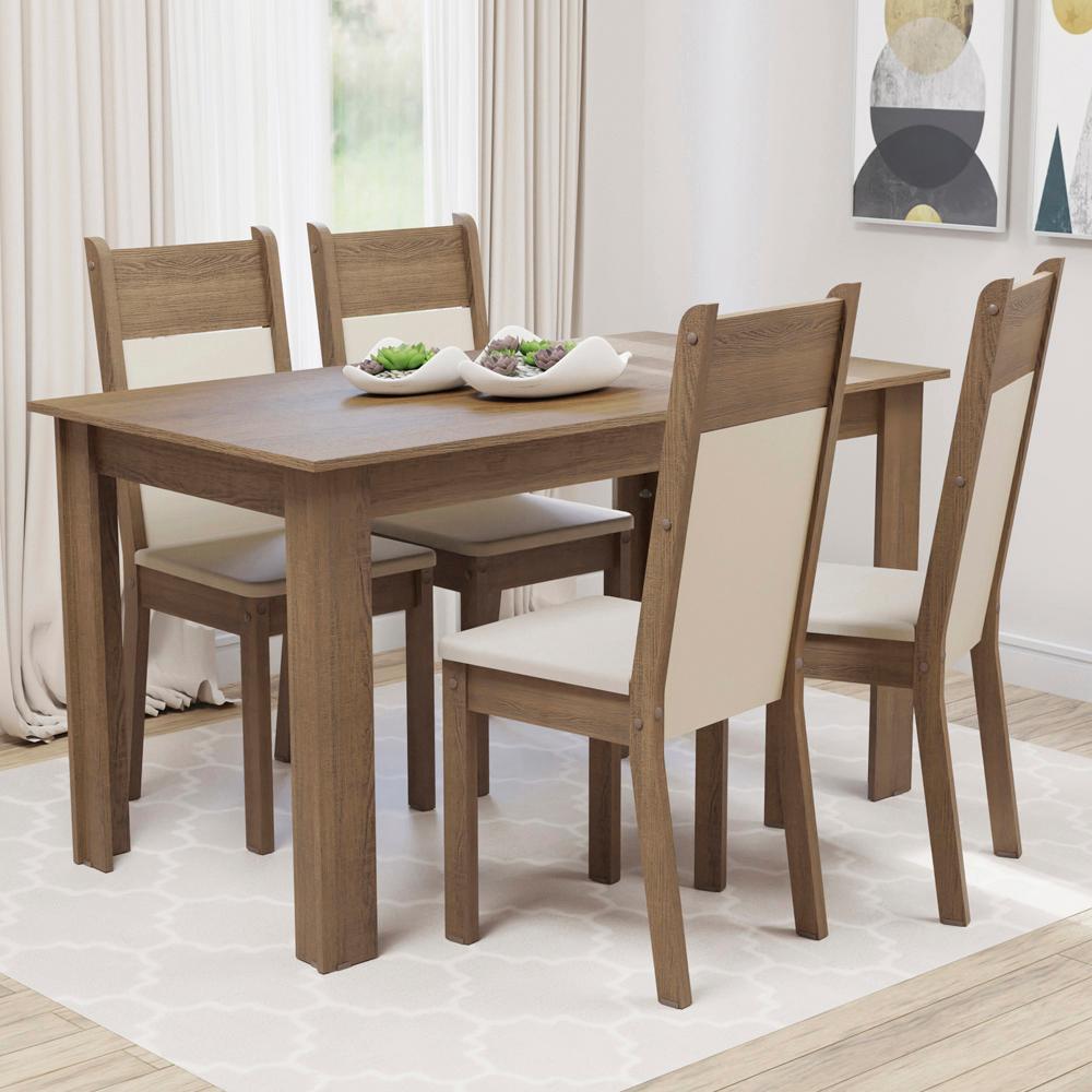 JUEGO DE COMEDOR ELLEN CON 4 SILLAS MARRON NEGRO - 2