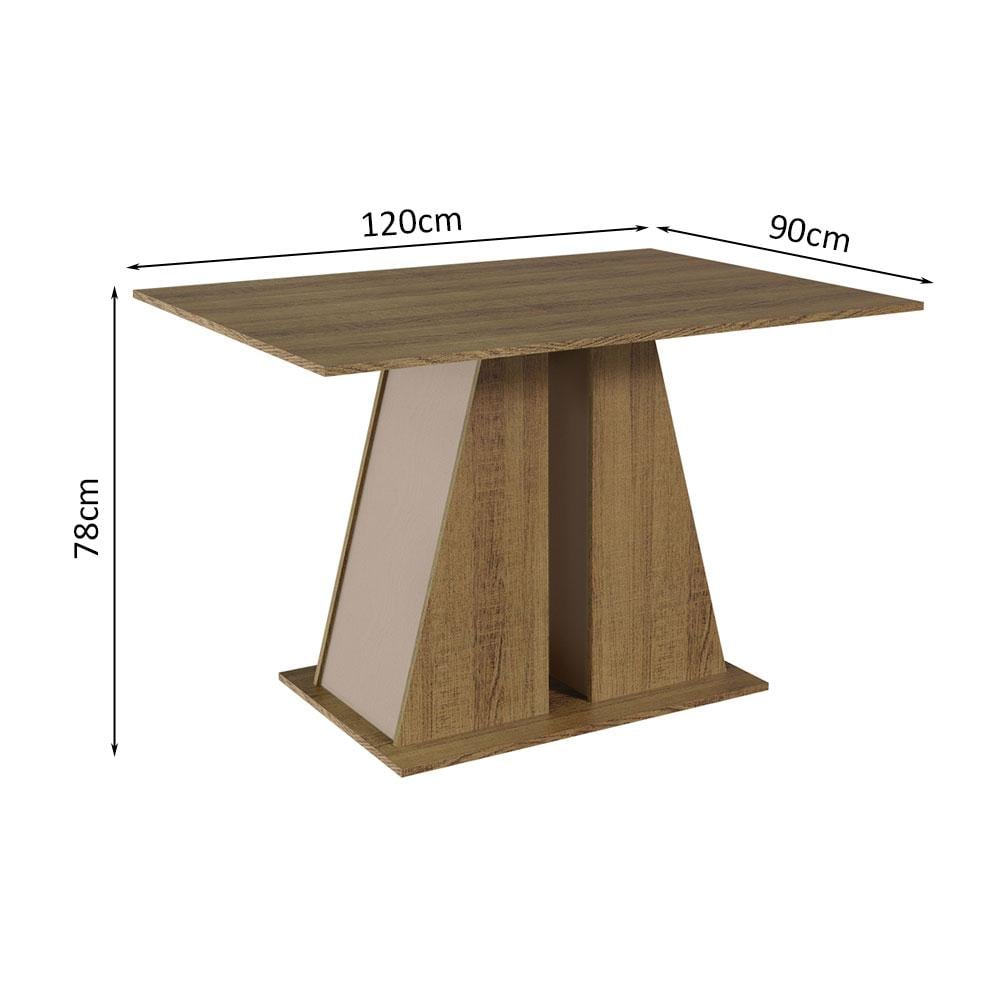 JUEGO DE COMEDOR WENDY CON 6 SILLAS - MARRÓN/CREMA/BEIGE - 2