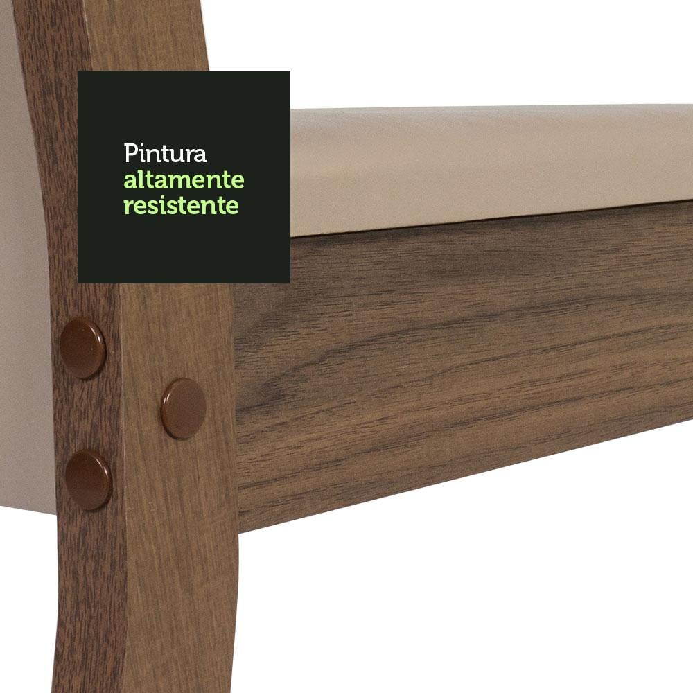 JUEGO DE COMEDOR WENDY CON 6 SILLAS - MARRÓN/CREMA/BEIGE - 6