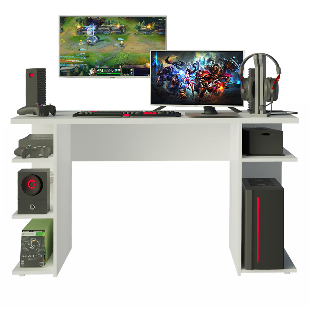 ESCRITORIO GAMER MODERNO PARA PC Y CONSOLA - NEGRO - 4