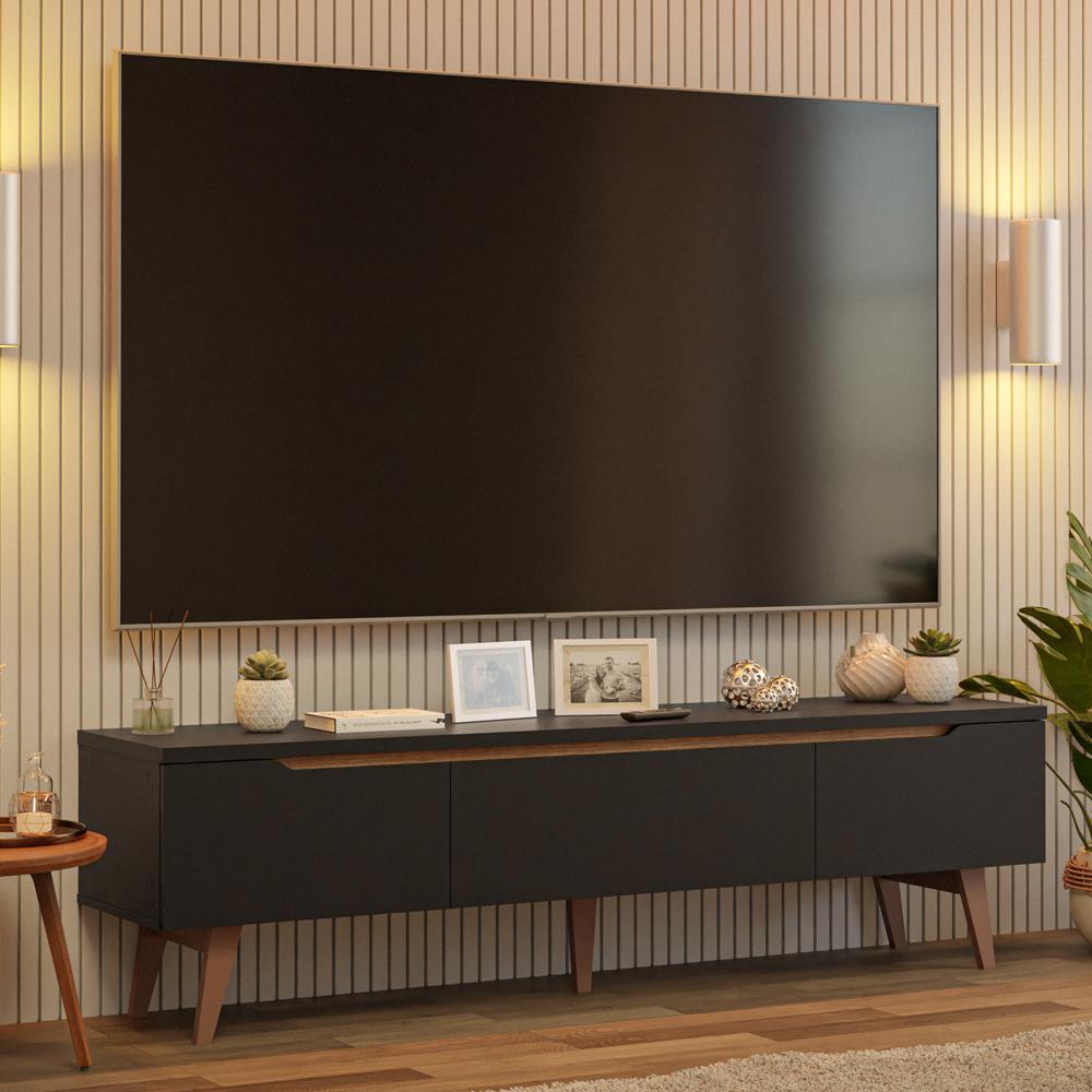 CENTRO DE ENTRETENIMIENTO MESA PARA TV DOHA HASTA 80 PULGADAS - NEGRO - 1
