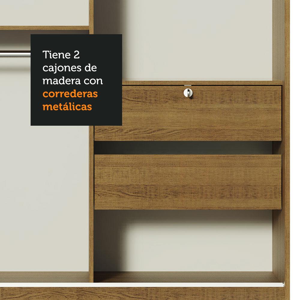 ROPERO LUKE MADESA 2 PUERTAS CORREDIZAS 1 ESPEJO - MARRÓN - 8