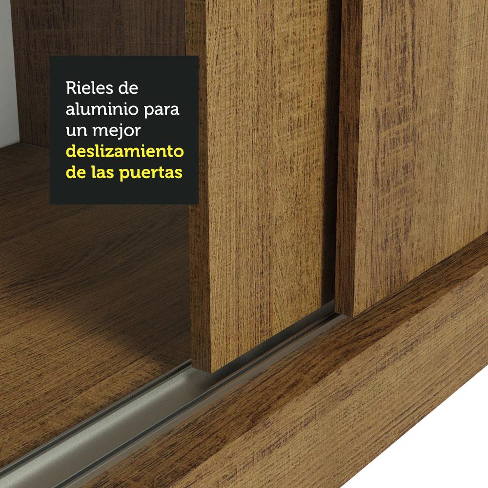 ROPERO LUKE MADESA 2 PUERTAS CORREDIZAS 1 ESPEJO - MARRÓN - 9
