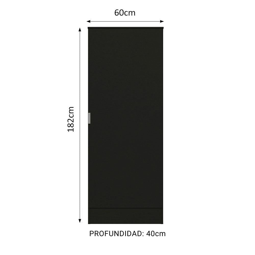 ARMARIO MULTIUSO 1 PUERTA 60 CM - NEGRO - 3