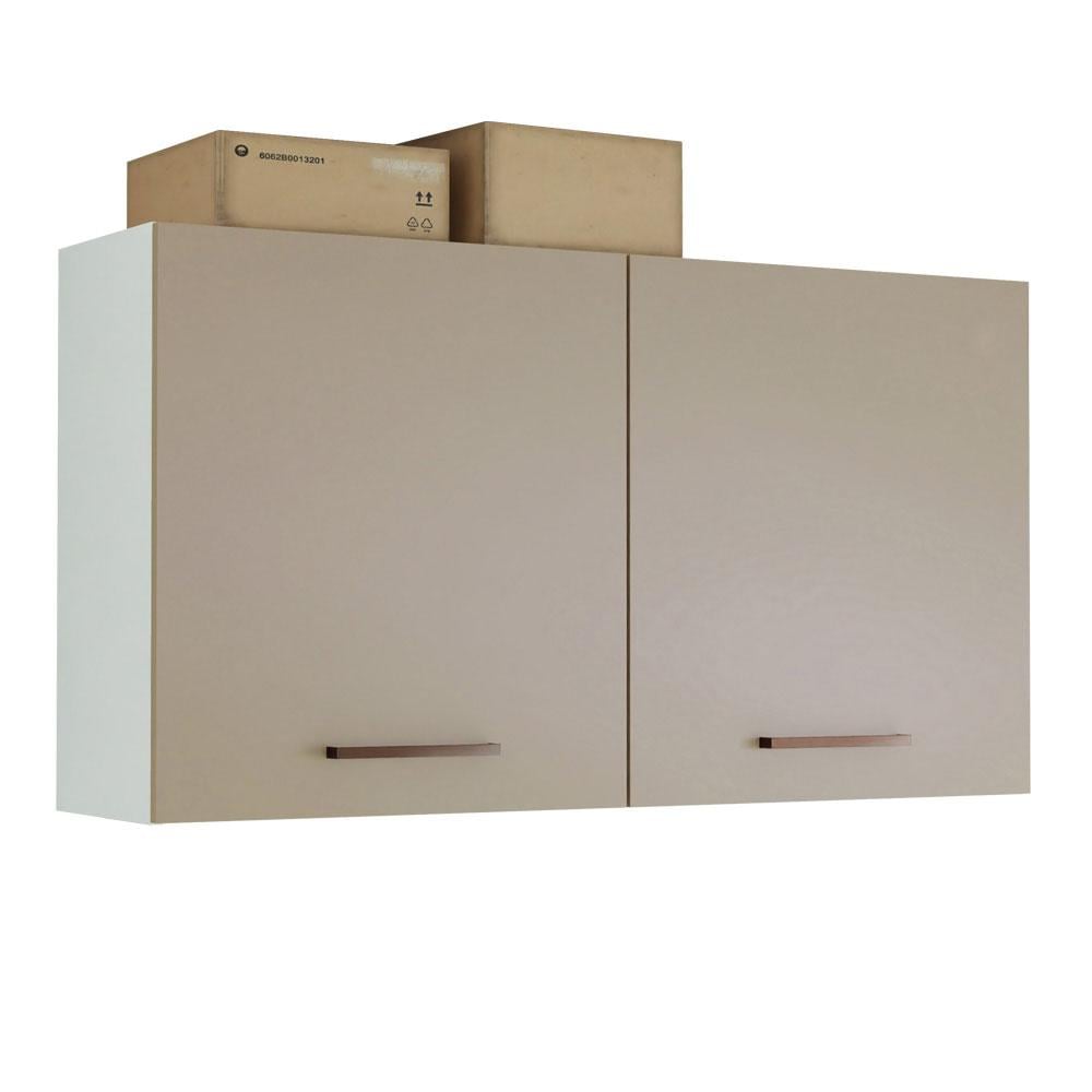 MUEBLE SUPERIOR DE ALMACENAMIENTO PARA GARAJE MULTIUSO AGATA 2 PUERTAS 120 CM - BLANCO/CREMA - 1