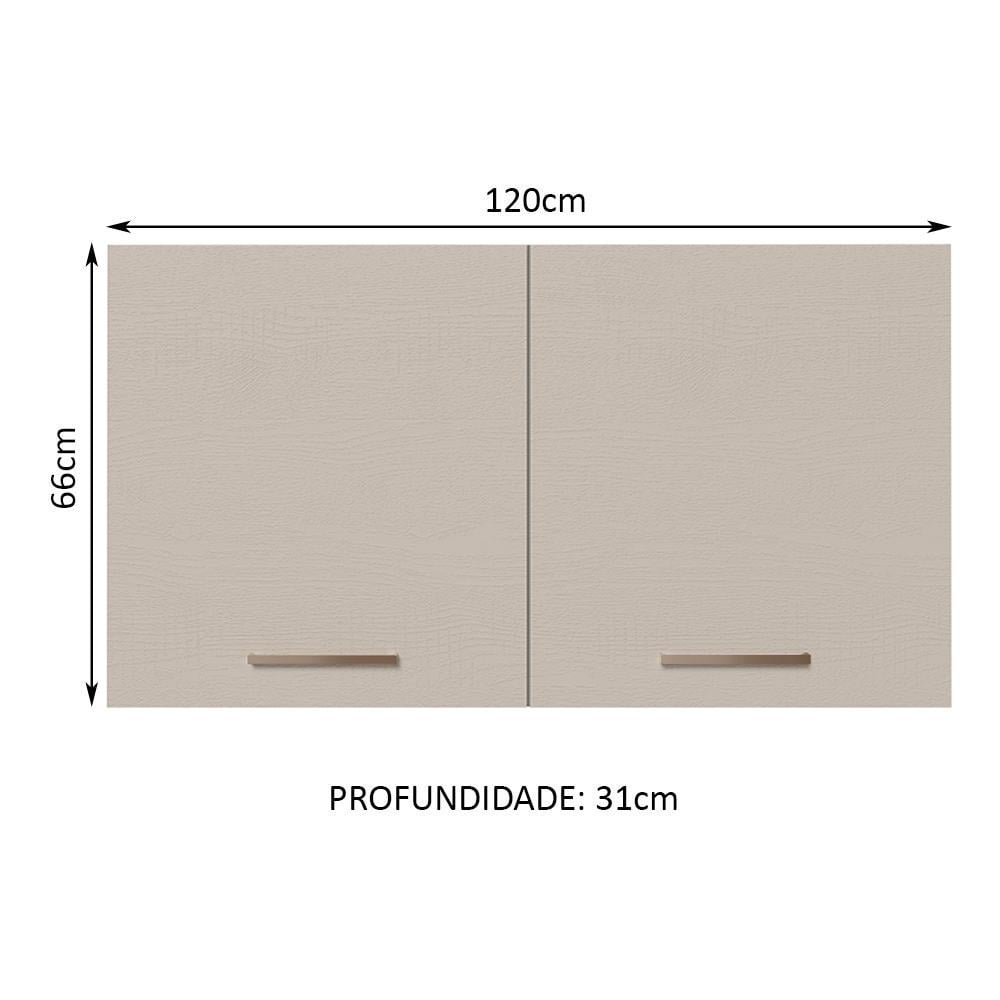MUEBLE SUPERIOR DE ALMACENAMIENTO PARA GARAJE MULTIUSO AGATA 2 PUERTAS 120 CM - BLANCO/CREMA - 3