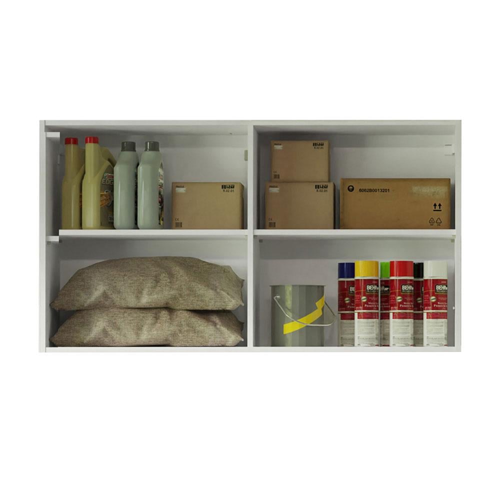 MUEBLE SUPERIOR DE ALMACENAMIENTO PARA GARAJE MULTIUSO AGATA 2 PUERTAS 120 CM - BLANCO/CREMA - 5