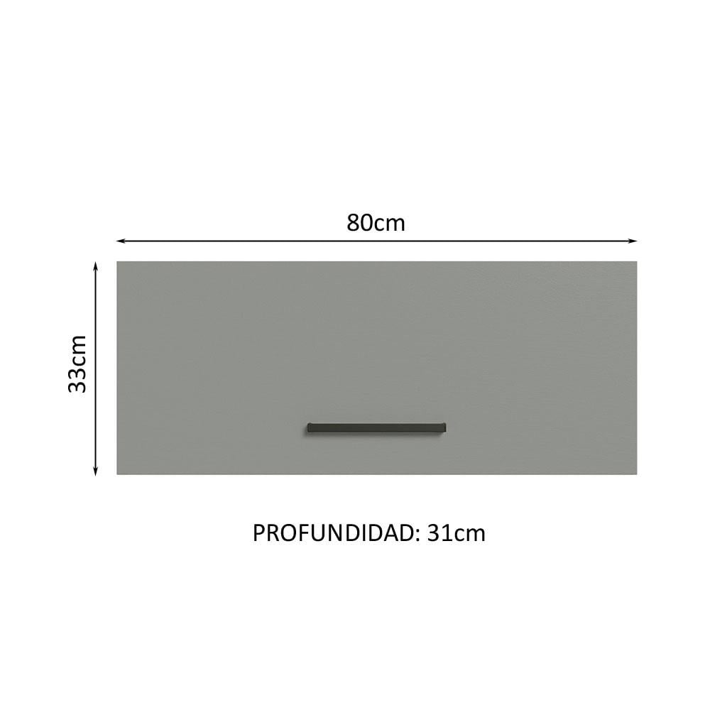 MUEBLE SUPERIOR DE ALMACENAMIENTO PARA GARAJE MULTIUSO AGATA 1 PUERTA ABATIBLE 80 CM - BLANCO/GRIS - 3