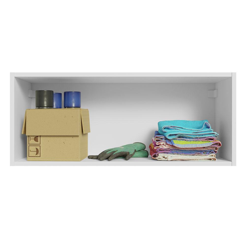 MUEBLE SUPERIOR DE ALMACENAMIENTO PARA GARAJE MULTIUSO AGATA 1 PUERTA ABATIBLE 80 CM - BLANCO/GRIS - 4