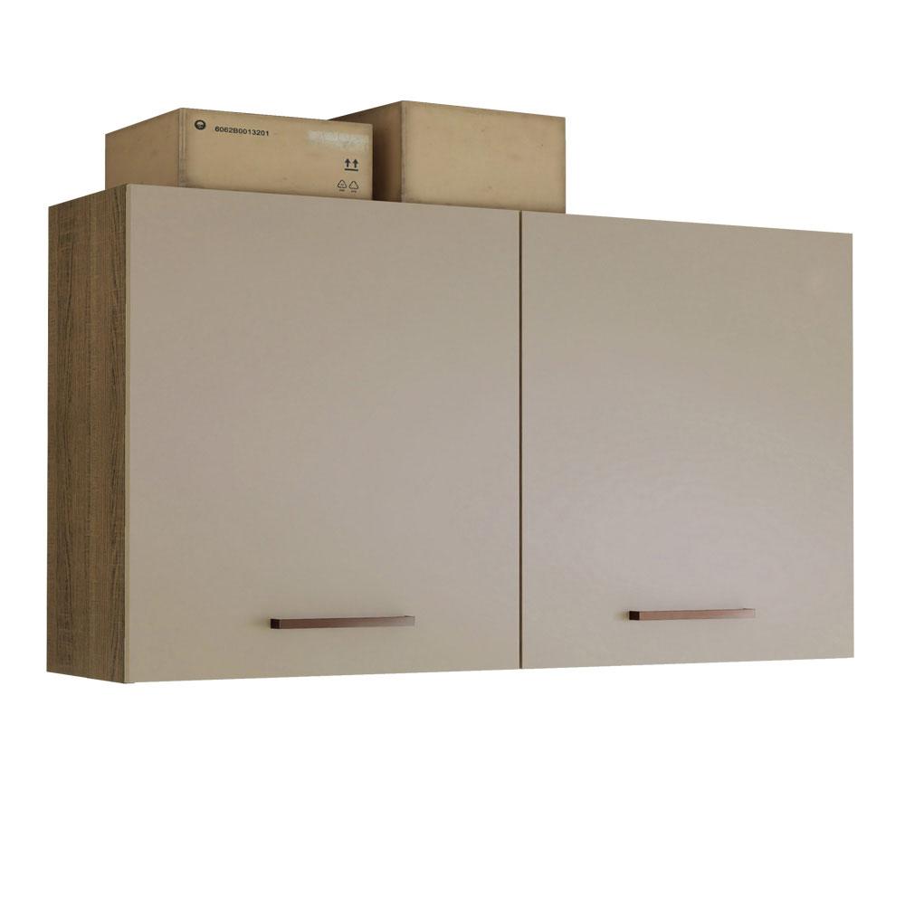 MUEBLE SUPERIOR DE ALMACENAMIENTO PARA GARAJE MULTIUSO AGATA 2 PUERTAS 120 CM - MARRÓN/CREMA - 1