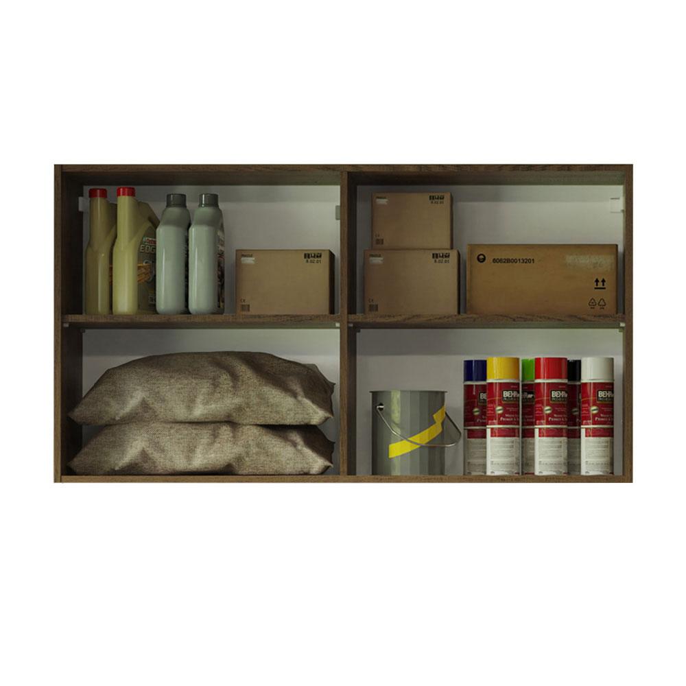 MUEBLE SUPERIOR DE ALMACENAMIENTO PARA GARAJE MULTIUSO AGATA 2 PUERTAS 120 CM - MARRÓN/CREMA - 5