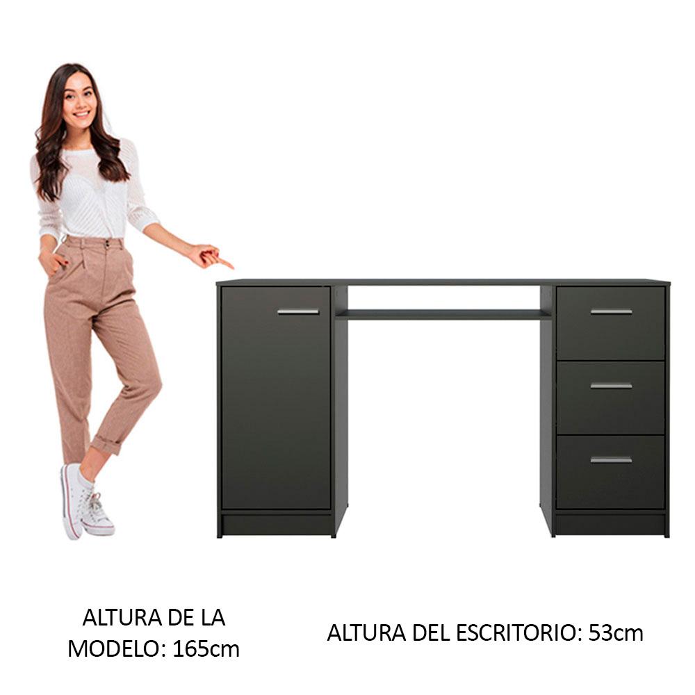 ESCRITORIO ALASKA 1 PUERTA 3 CAJONES - NEGRO - 8