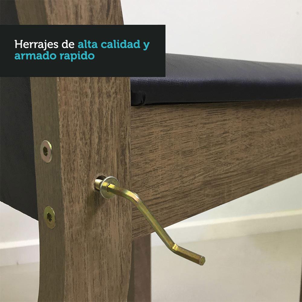 JUEGO DE COMEDOR HAVANA CON 4 SILLAS - MARRÓN/NEGRO - 4
