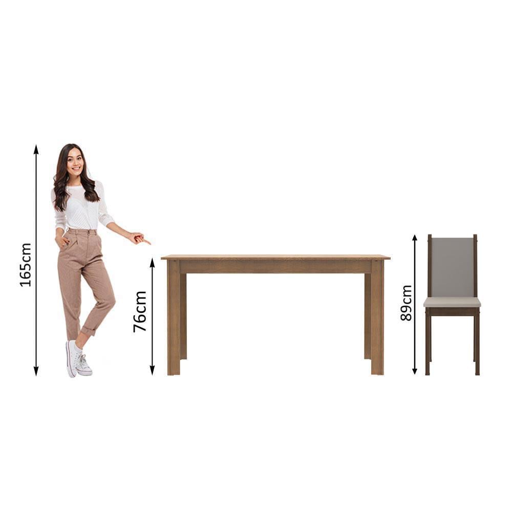 JUEGO DE COMEDOR MADESA BEA CON 4 SILLAS - MARRÓN/CREMA - 4