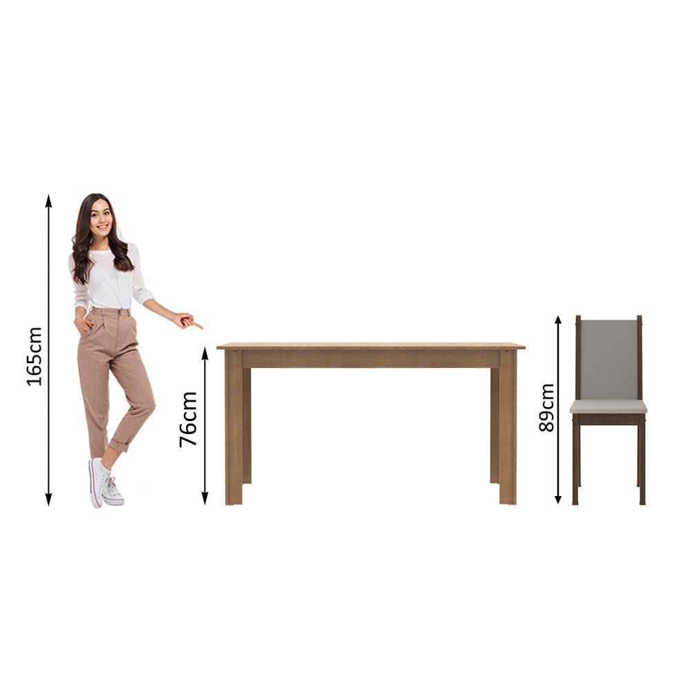 JUEGO DE COMEDOR BEA MADESA CON 4 SILLAS - MARRÓN/CREMA - 4