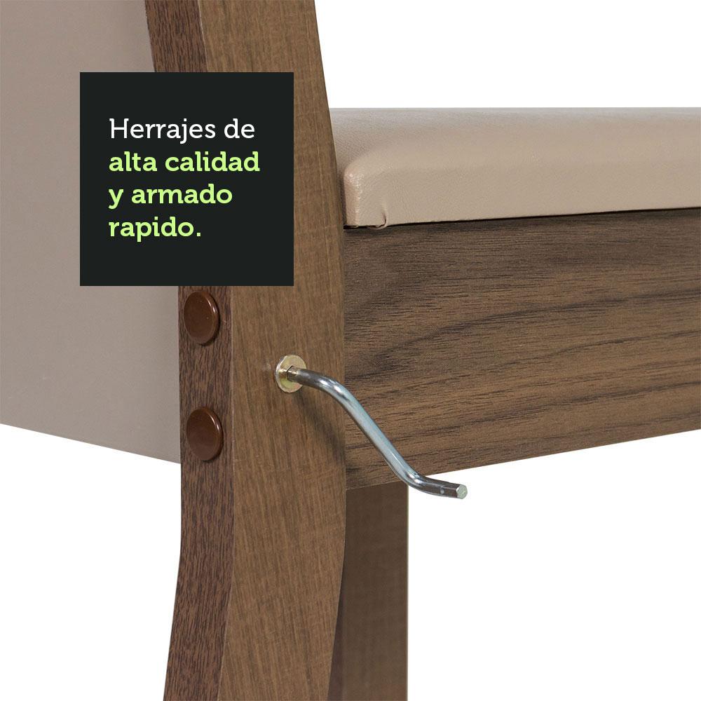 JUEGO DE COMEDOR MADESA HONDURAS CON 6 SILLAS - MARRÓN/BEIGE - 6