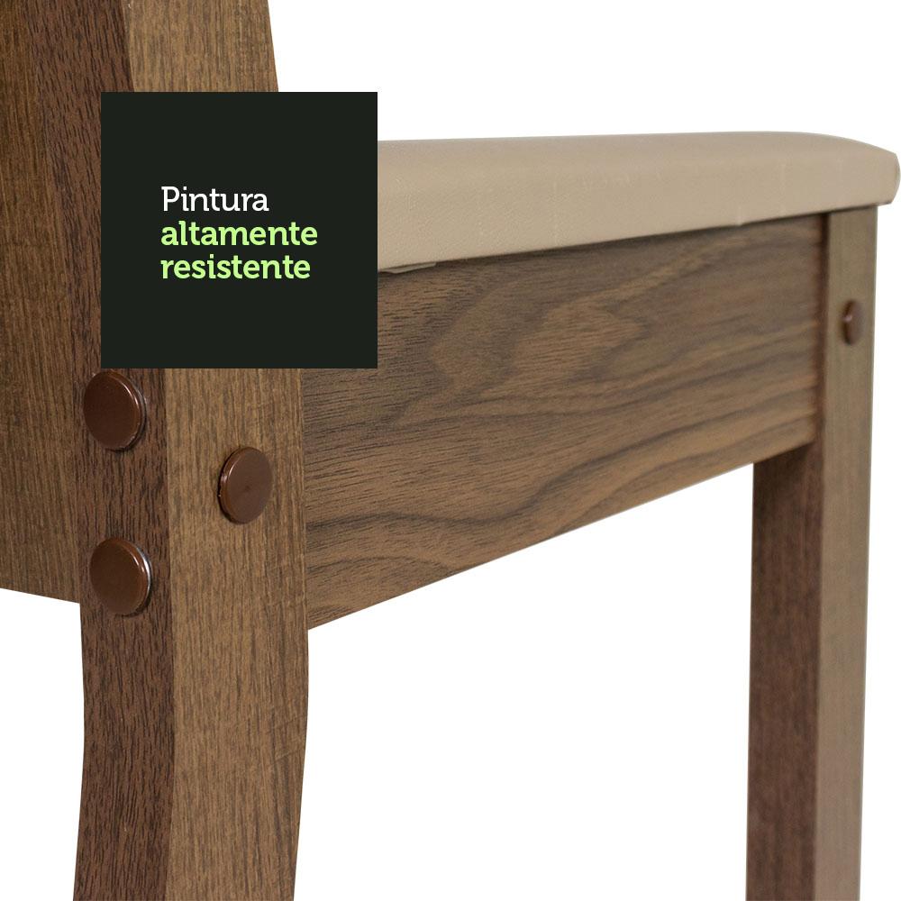 JUEGO DE COMEDOR MAGDA CON 4 SILLAS ENCIMERA CUADRADA DE CRISTAL - MARRÓN/BEIGE - 7