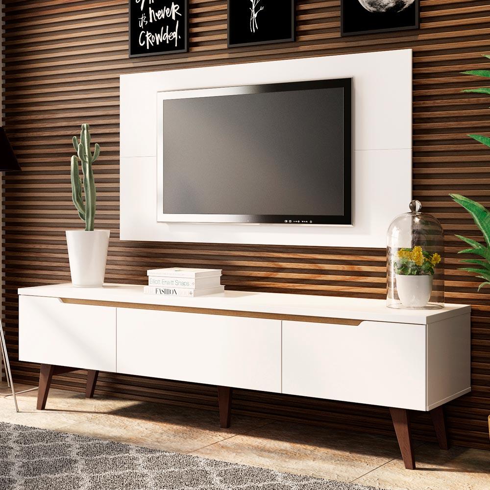 CENTRO DE ENTRETENIMIENTO PARA TV REIMS MESA Y PANEL HASTA 55 PULGADAS - BLANCO - 1