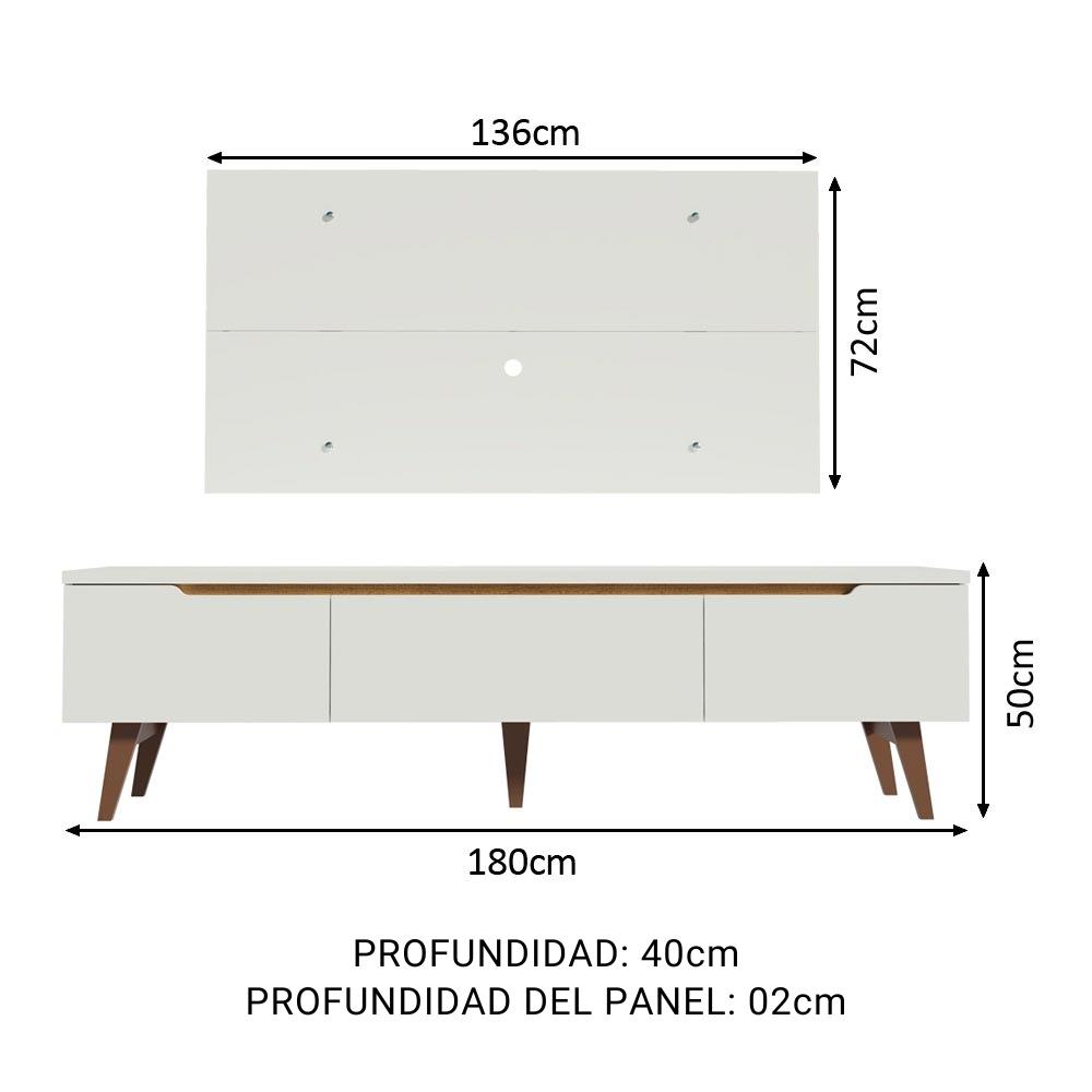 CENTRO DE ENTRETENIMIENTO PARA TV REIMS MESA Y PANEL HASTA 55 PULGADAS - BLANCO - 3